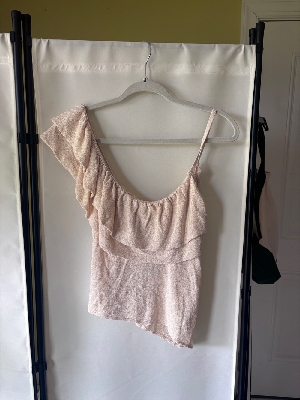 Zara Pale Pink One-Shoulder Ruffle Camisole